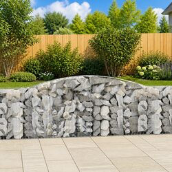 Arched Gabion Basket 400x30x80/100cm Garden Barrier Decorative Retaining Wall