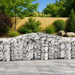 Arched Gabion Basket 400x50x80/100 cm Garden Barrier Retaining Wall Outdoor