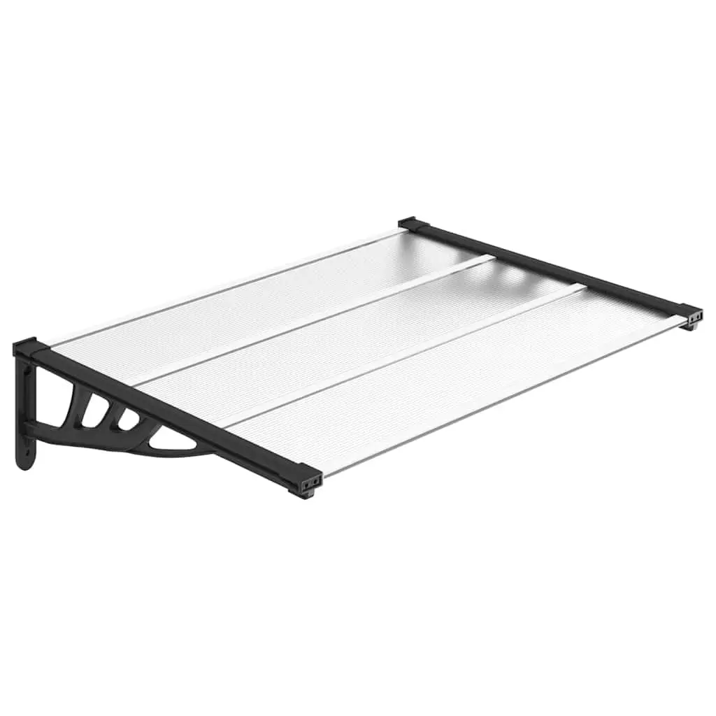 Door Canopy Weather Protection Polycarbonate Transparent 122x90cm