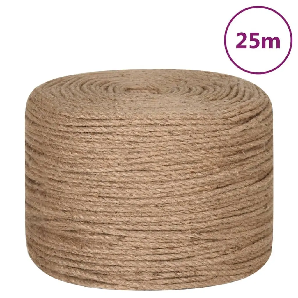 Natural Jute Rope 25 Metre 6mm Thick Braided Craft Decorations Bundling Wrapping