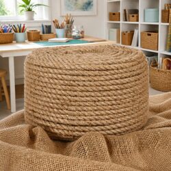 Jute Rope 25m x 12mm Natural Braided Twine Craft Bundling Wrapping Garden Decor
