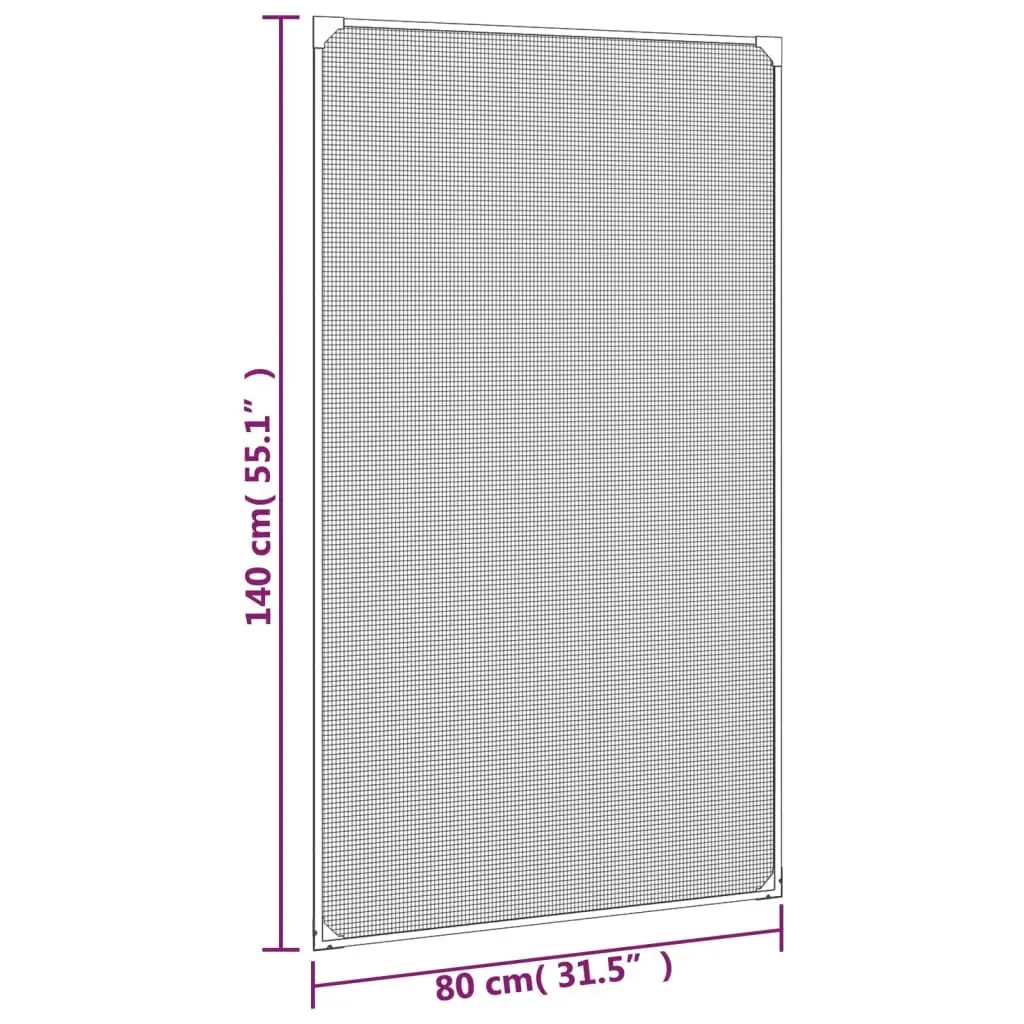 Magnetic Insect Screen for Windows White 80x140 cm Mesh Fly Protection