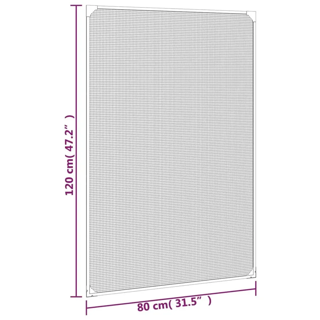 Magnetic Insect Screen for Windows Anthracite 80x120cm Fly Mesh Net Protection