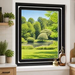 Magnetic Insect Screen for Windows White 100x120 cm Fly Mesh Net Protection