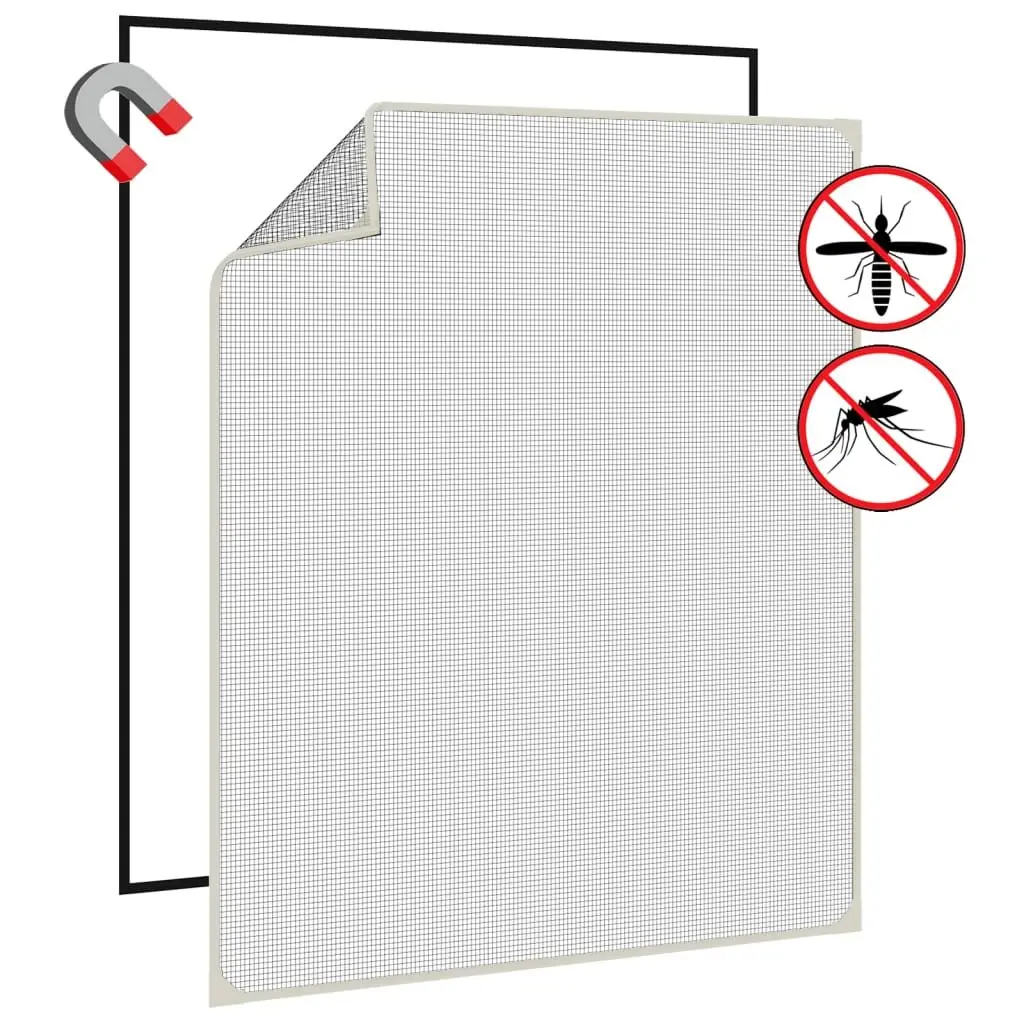 Magnetic Insect Screen for Windows White 100x120 cm Fly Mesh Net Protection