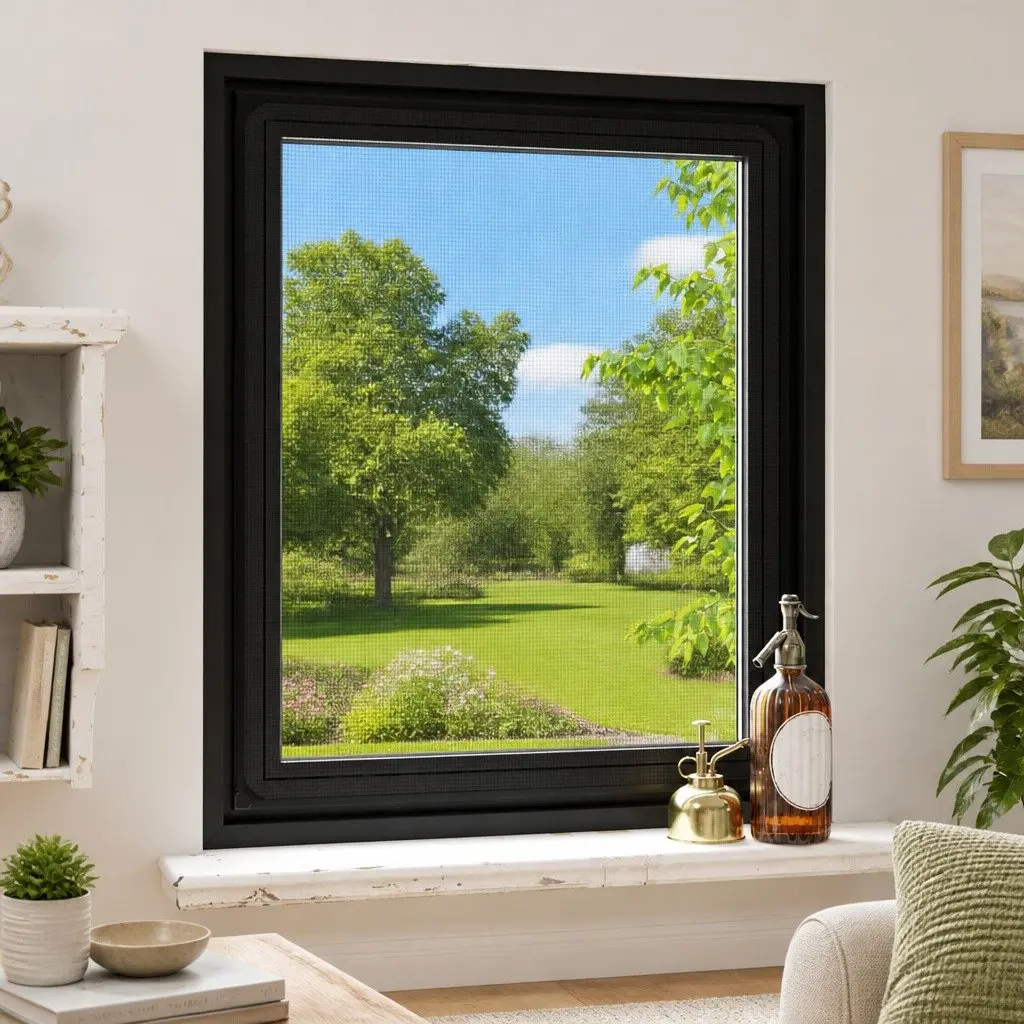Magnetic Insect Screen Mesh Fly Protection 100x120cm Anthracite Fibreglass