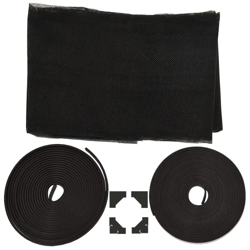 Magnetic Insect Screen Mesh Fly Protection 100x120cm Anthracite Fibreglass
