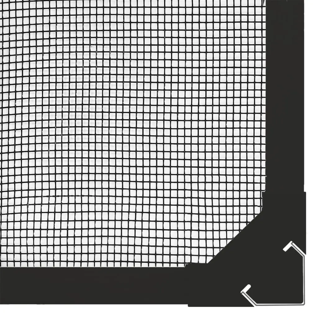 Magnetic Insect Screen Mesh Fly Protection 100x120cm Anthracite Fibreglass