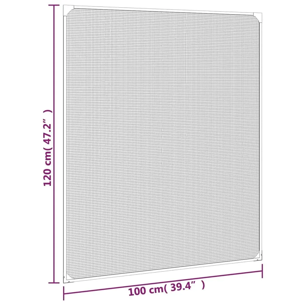 Magnetic Insect Screen Mesh Fly Protection 100x120cm Anthracite Fibreglass