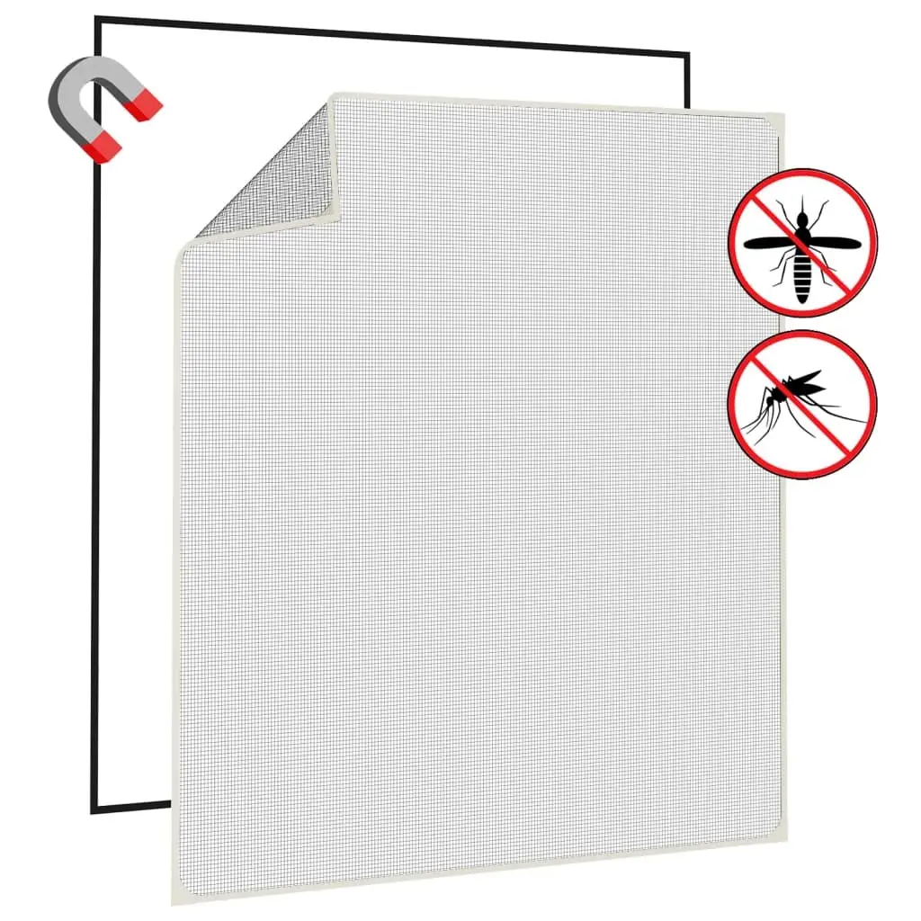 Magnetic Insect Screen for Windows White 120x140 cm Fly Mesh Protection