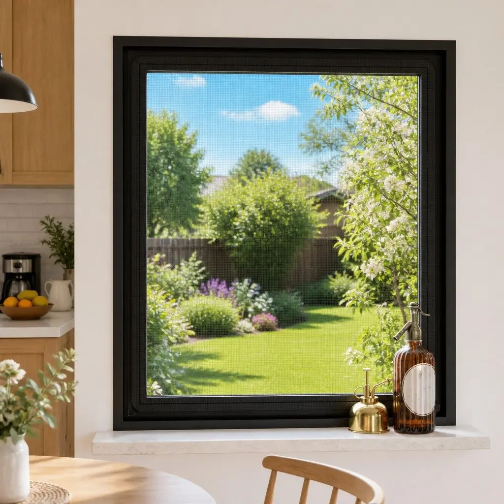 Insect Screen Magnetic Fibreglass Mesh Anthracite 120x140cm