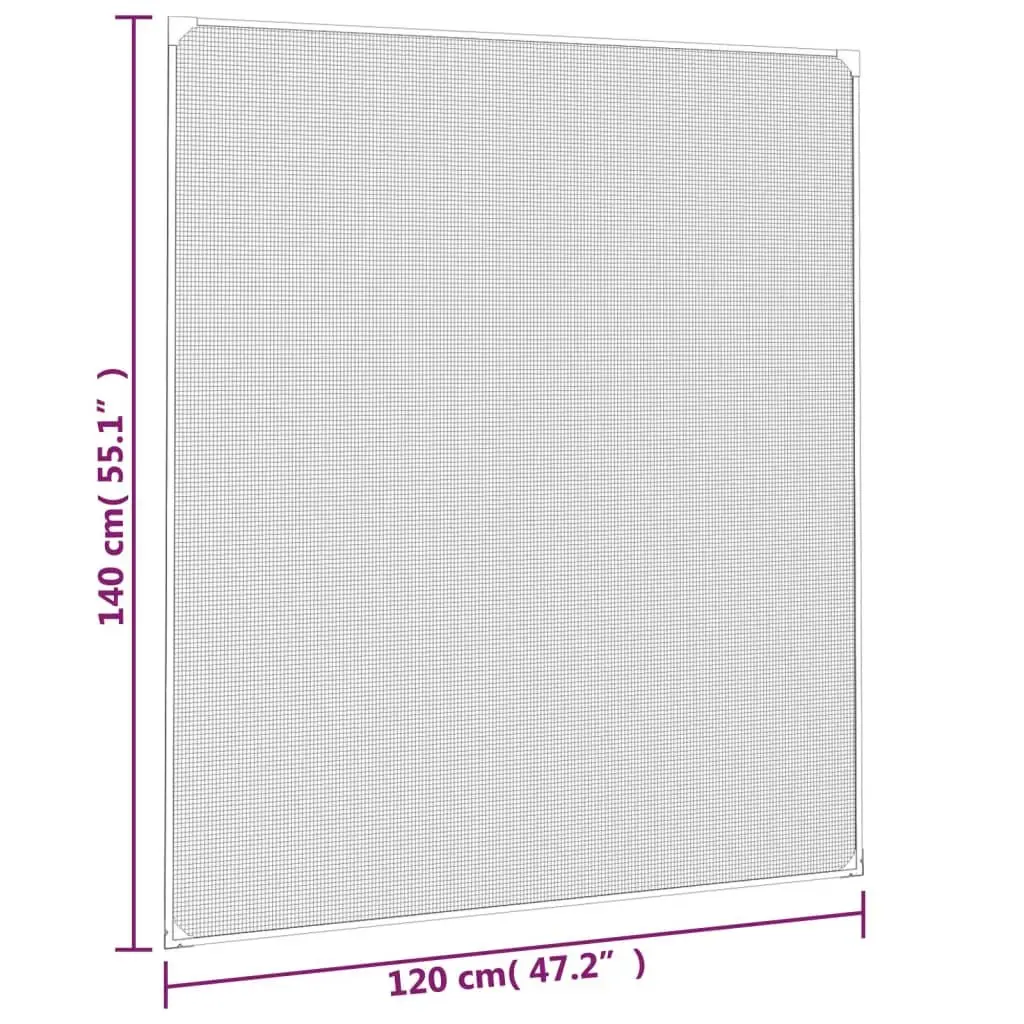 Insect Screen Magnetic Fibreglass Mesh Anthracite 120x140cm