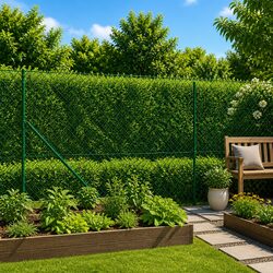 Chain Link Fence 1.6x25m Green Spike Anchors Durable Outdoor Barrier Enclosure