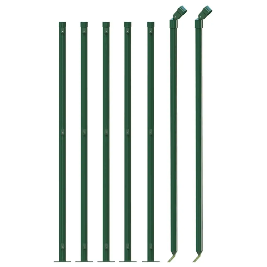 Chain Link Fence Panel Durable Steel Construction 0.8 x 10m Green PVC Coated