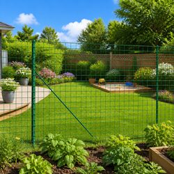 Wire Mesh Fence Panel 1.6 x 25 m Green Garden Barrier Galvanised Steel Enclosure