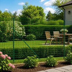 Wire Mesh Fence with Spike Anchors Green 1.4x25m Garden Barrier Enclosure