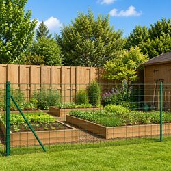 Wire Mesh Fence with Spike Anchors Green 1x25m Garden Barrier Enclosure