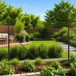 Wire Mesh Fence Panel Anthracite 1.4x25m Galvanised Steel Garden Barrier