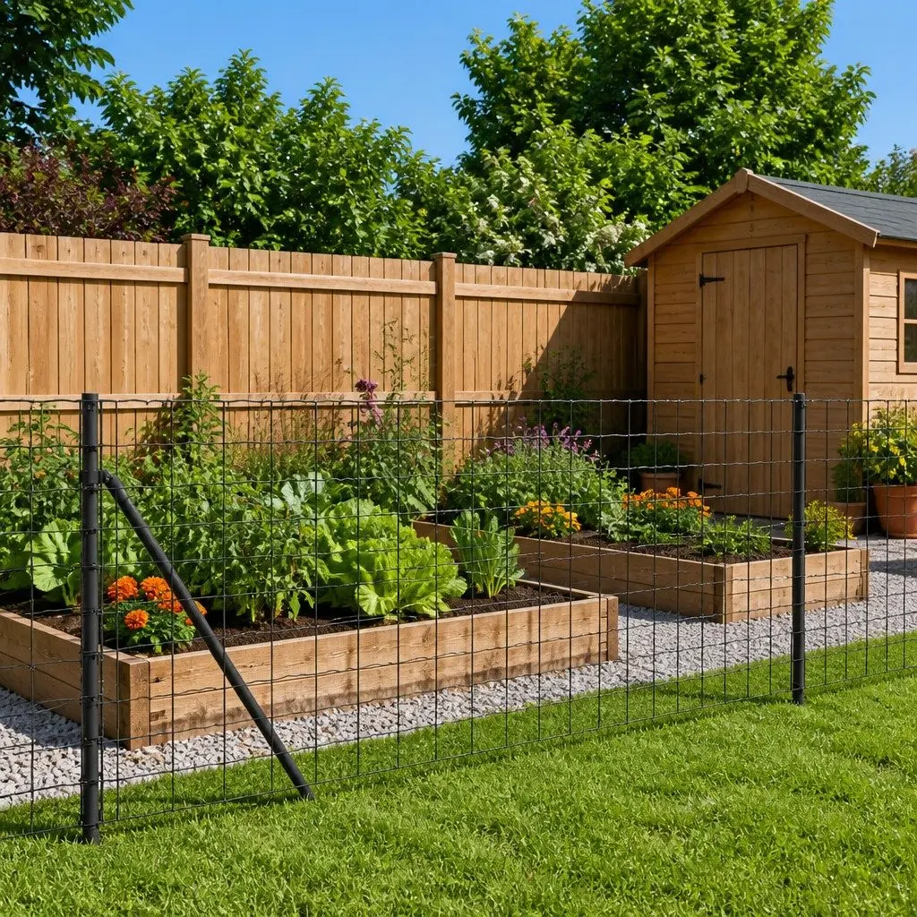 Wire Mesh Fence Panel Steel Construction Galvanised PVC Coating Anthracite 1x25m