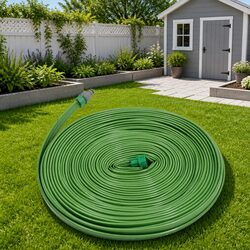 3-Tube Sprinkler Hose Garden Watering Irrigation 15m Green PVC Flexible Hose