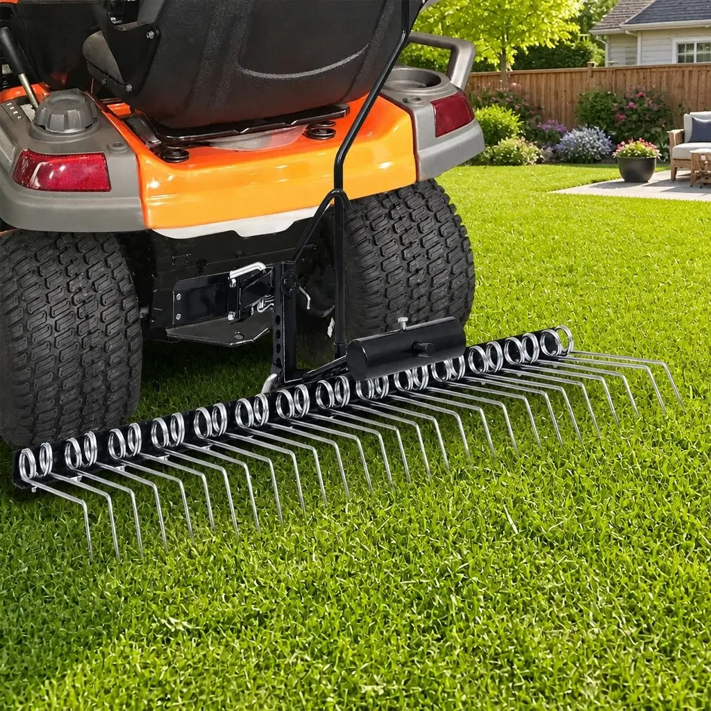 Scarifier Attachment for Ride-on Mower 109cm Wide Steel Construction Silver