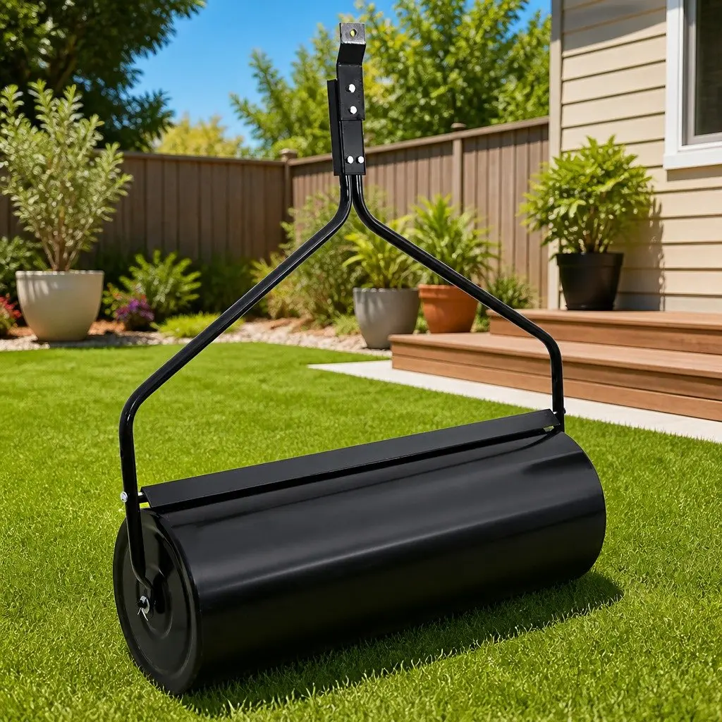 Garden Lawn Roller Iron Frame 63L Capacity Multicolour Aerator Tool