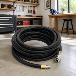 Hybrid Air Hose 10m Pneumatic Compressor Hose Black 0.6" BSPT Quick Coupler