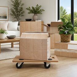 Dolly Trolleys 2 Piece Rectangular Brown Moving Platform Furniture Transport