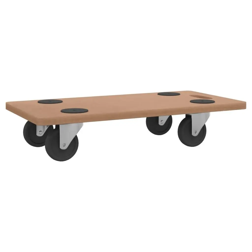 Dolly Trolleys 6 Pack Rectangular Moving Platform Anti-Slip Castors Brown Engineered Wood