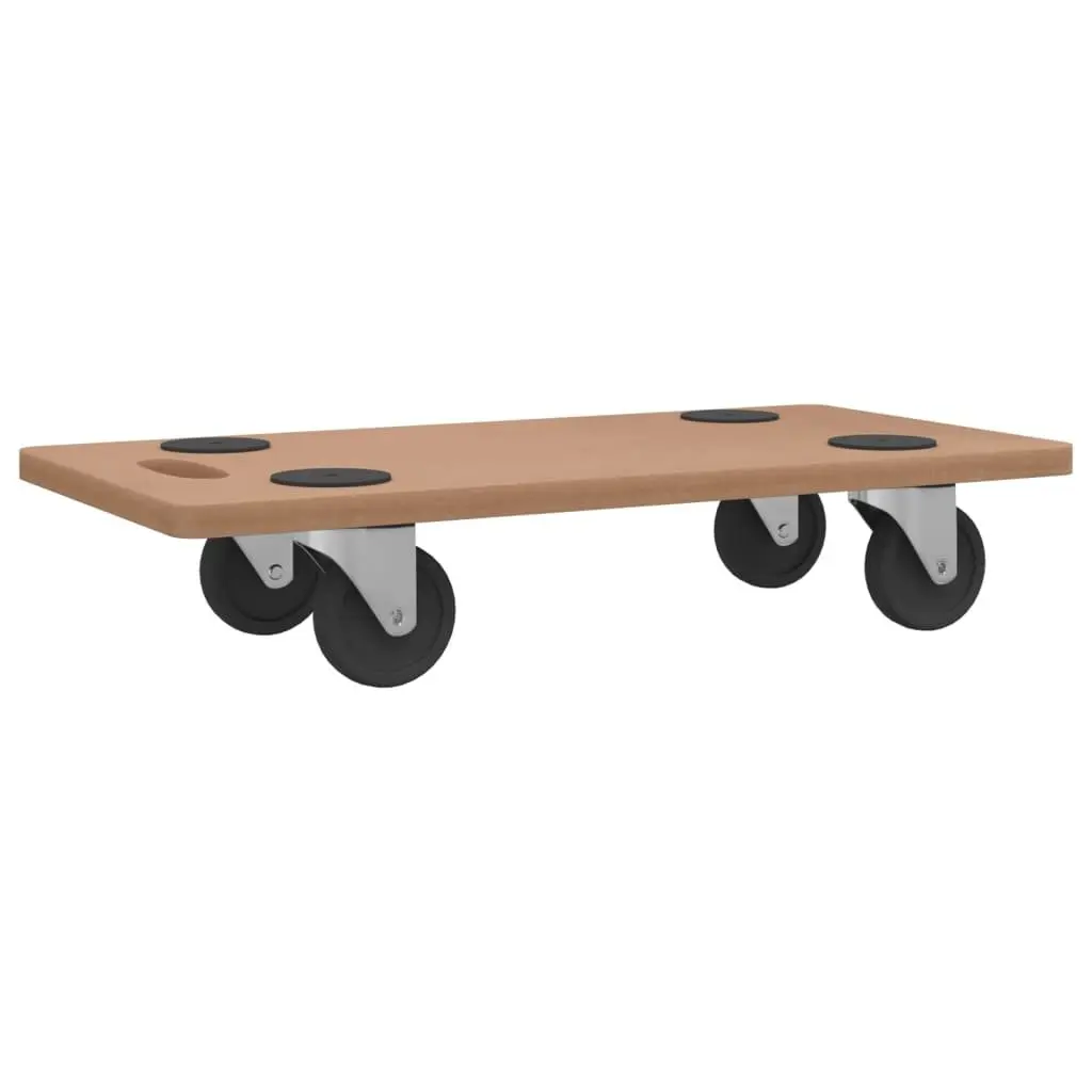 Dolly Trolleys 6 Pack Rectangular Moving Platform Anti-Slip Castors Brown Engineered Wood