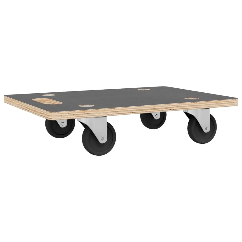 Transport Trolley Rectangular 60x40x11.5 cm Plywood Construction Grey Anti-slip Surface 250 kg Capacity