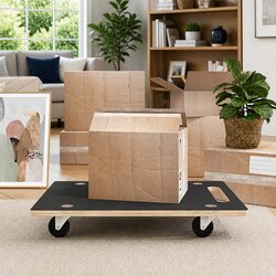 Transport Trolley 2 pc Rectangular Moving Furniture Dolly Grey 80x55x11.5cm