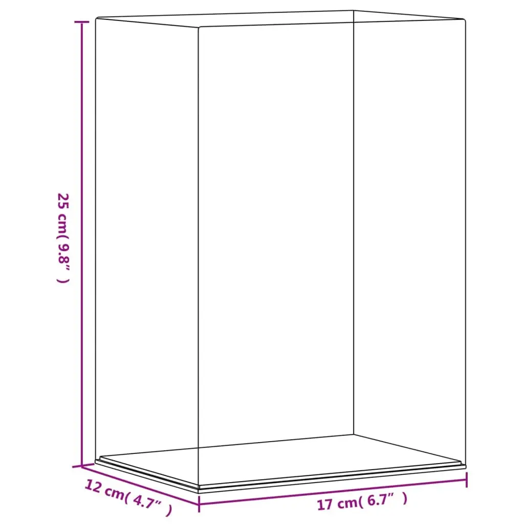Acrylic Display Box Transparent Dustproof Showcase Case 17 x 12 x 25 cm