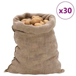 Jute Sacks 30 Pieces 60x105 cm Natural Burlap Storage Bags Multipurpose Garden