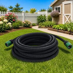 Garden Soaker Hose 10m Black Drip Irrigation Watering Flexible Hose Coil
