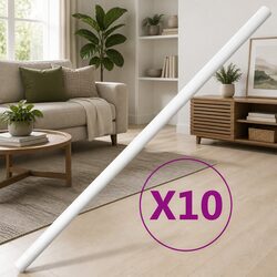 Cable Trunking 25mm White PVC Wire Cover 10m Clips Wall Floor Organiser