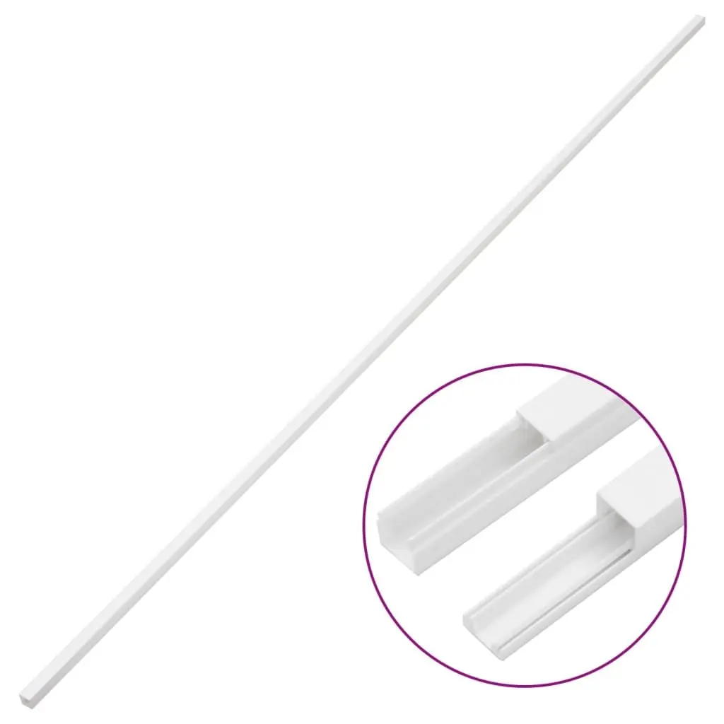 Cable Trunking White PVC 25x16mm 10m Cord Cover Organiser Wall Floor Mounting
