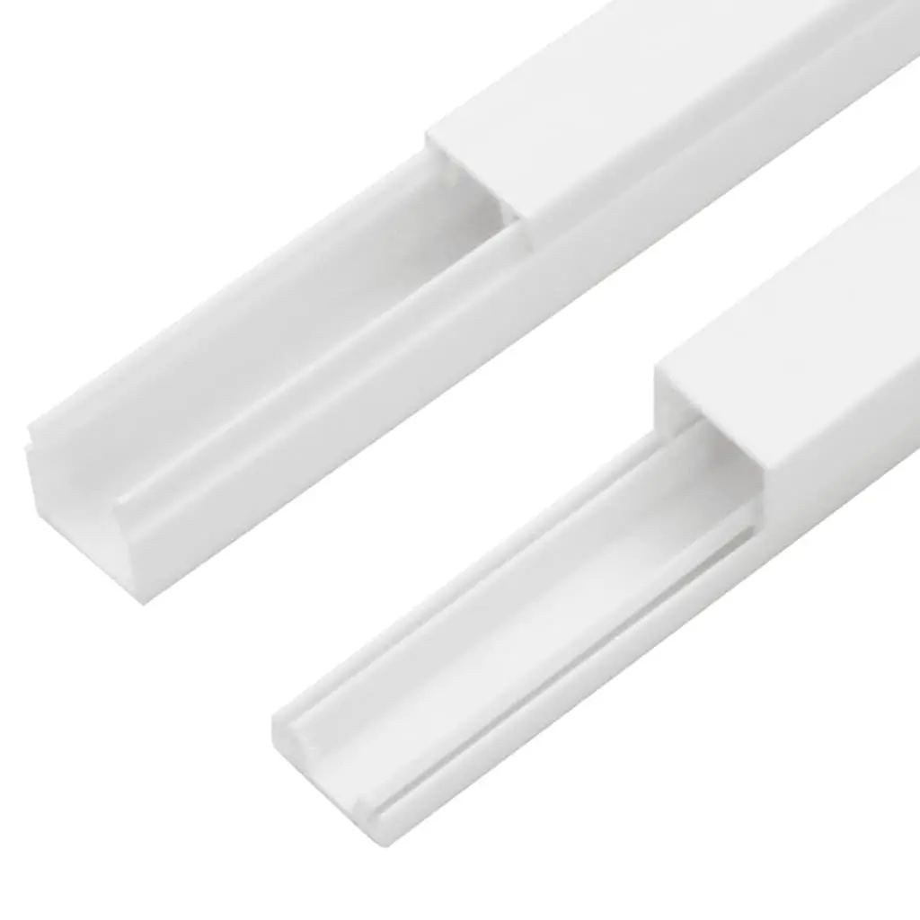 Cable Trunking White PVC 25x16mm 10m Cord Cover Organiser Wall Floor Mounting