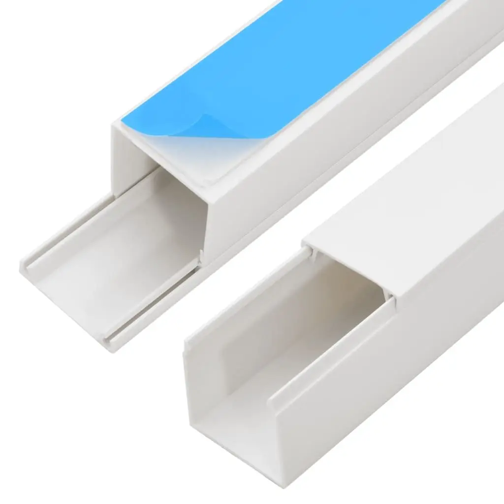 Cable Trunking Self-Adhesive 30x20mm White PVC Wire Management Organiser