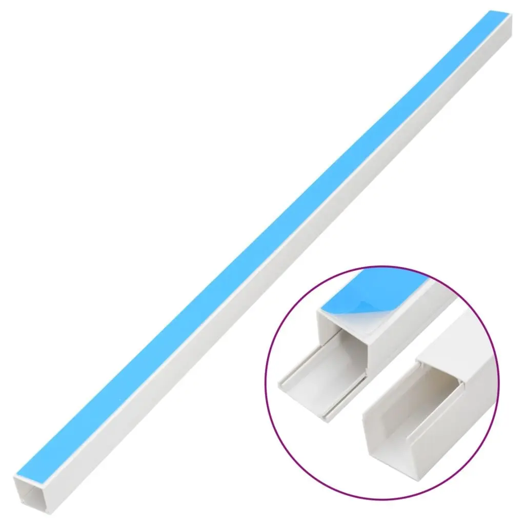 Cable Trunking Self-Adhesive 40x25mm White PVC Cord Cover Management