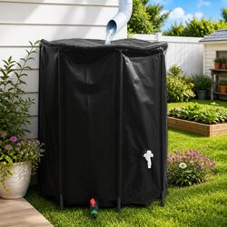Water Tank with Tap Foldable 1250L Collapsible Rainwater Storage Garden
