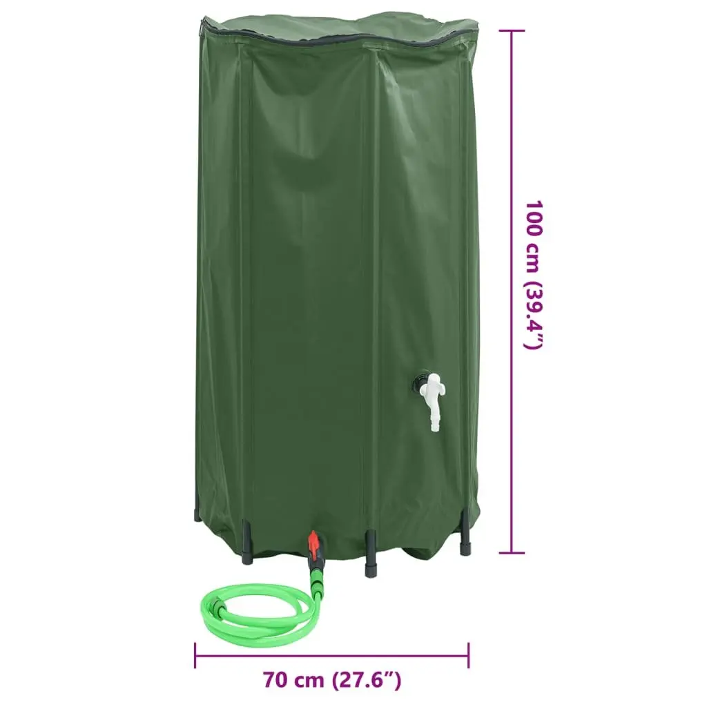 Water Tank Foldable 380L Garden Rainwater Storage Container Green PVC