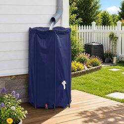 Water Tank Foldable 380L Collapsible Blue Rainwater Storage Garden Watering Tap