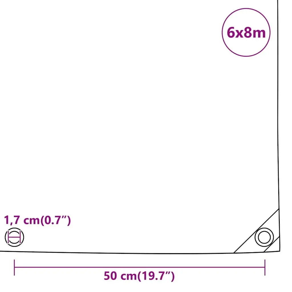 Heavy Duty Tarpaulin Waterproof UV Resistant 6x8 m Anthracite Garden Cover
