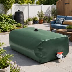 Water Tank 1500L Foldable Garden Storage Container with Tap Green