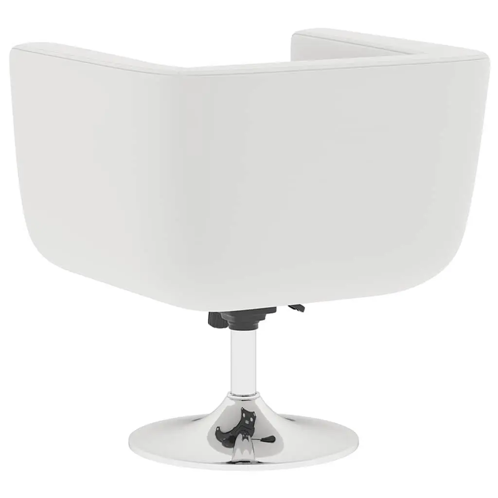 Bar Chairs Swivel Armchairs Height Adjustable Padded Seat White 2 Piece Set