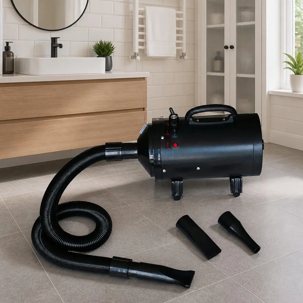 Pet Hair Dryer 2400W Adjustable Speed Temperature Beige