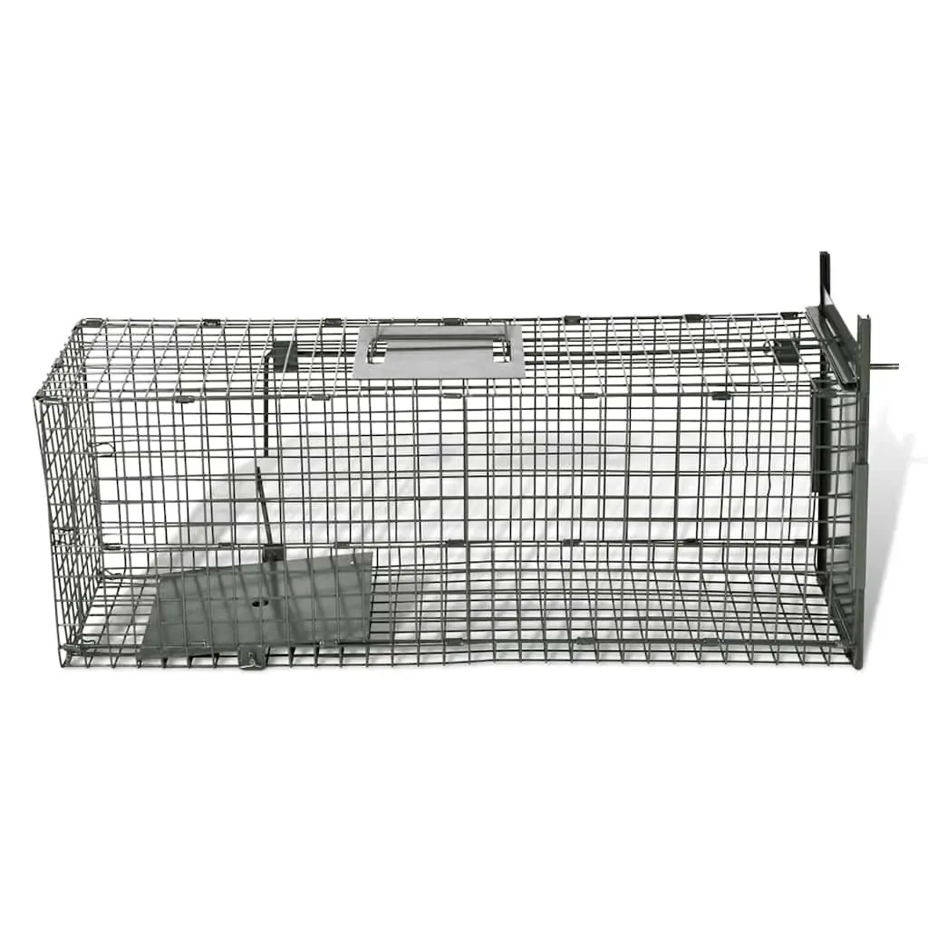 Live Animal Trap 1 Door Green Hunting Catch Cage Foldable Handle Transport