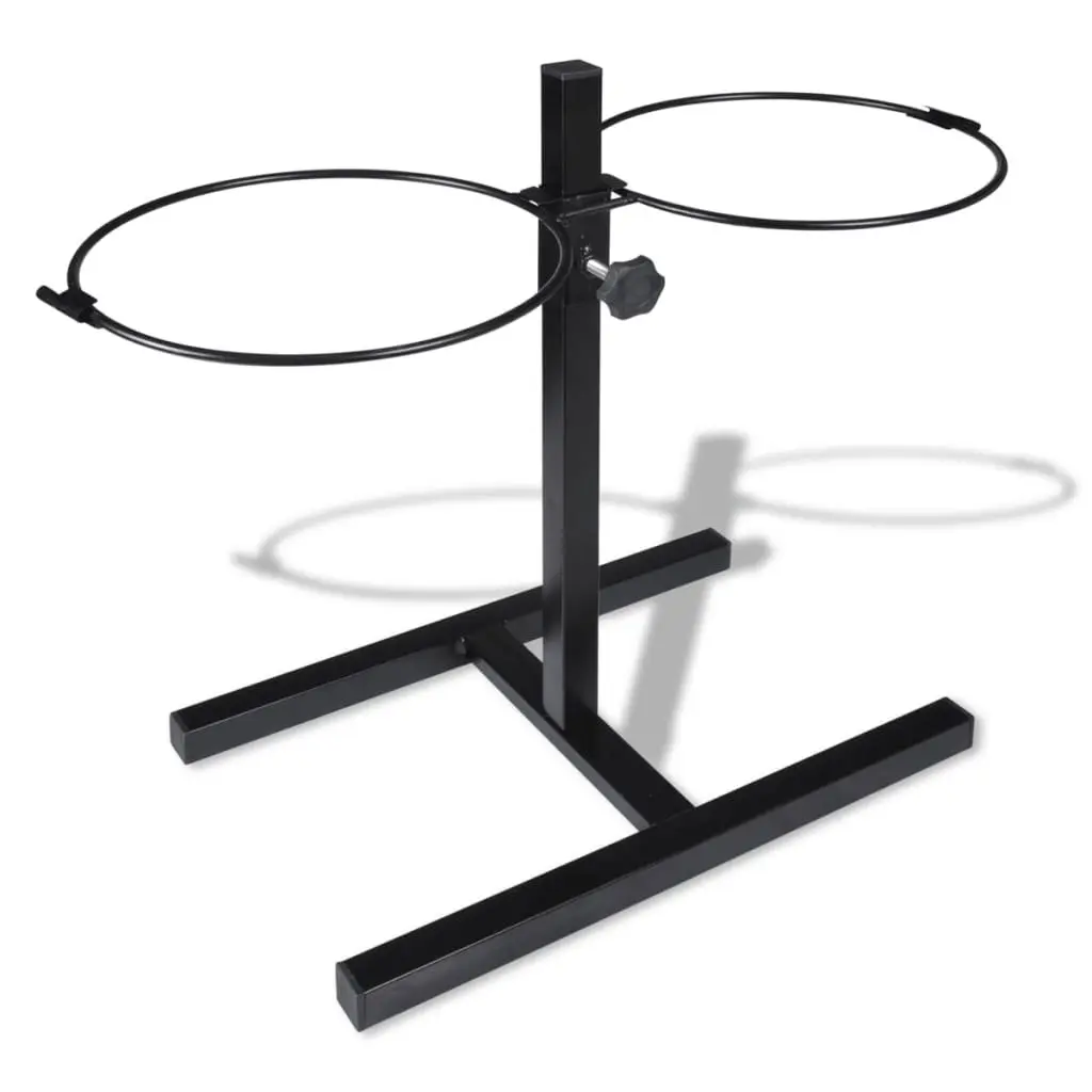 Pet Feeding Stand Adjustable Height with 2 Stainless Steel Bowls Silver