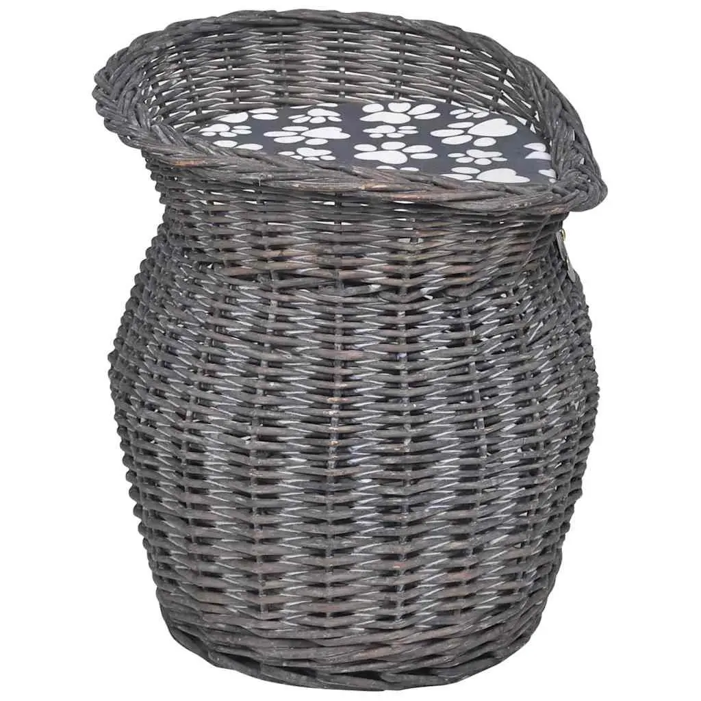 Cat Tree Pet House Bed Scratching Post Woven Willow Grey Indoor Outdoor